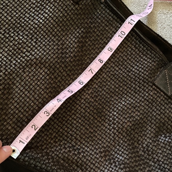 HARBOUR 2ND dark woven leather shoulder/tote bag. - Picture 11 of 14